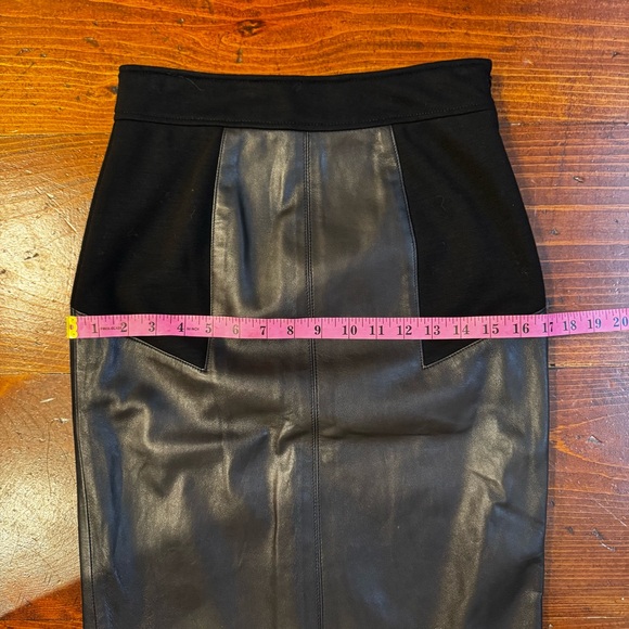 Diane Von Furstenberg Black Leather Pencil Skirt. Size‎ 6 - Picture 5 of 11